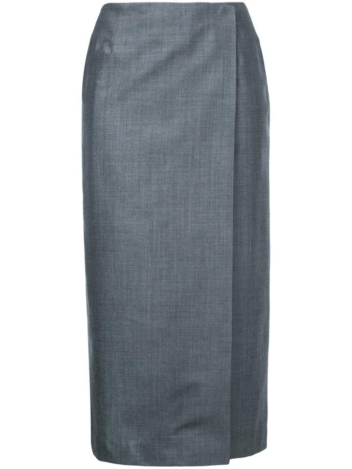 Le Ciel Bleu - Wrap Skirt - Women - Wool - 34, Grey, Wool