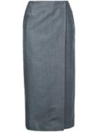 Le Ciel Bleu - Wrap Skirt - Women - Wool - 34, Grey, Wool