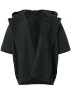 Homme Plissé Issey Miyake Rib Knit Hooded Cardigan - Green