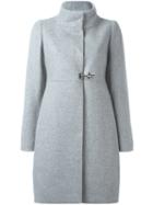 Fay Funnel Neck Coat, Women's, Size: Large, Grey, Acrylic/polyamide/acetate/wool
