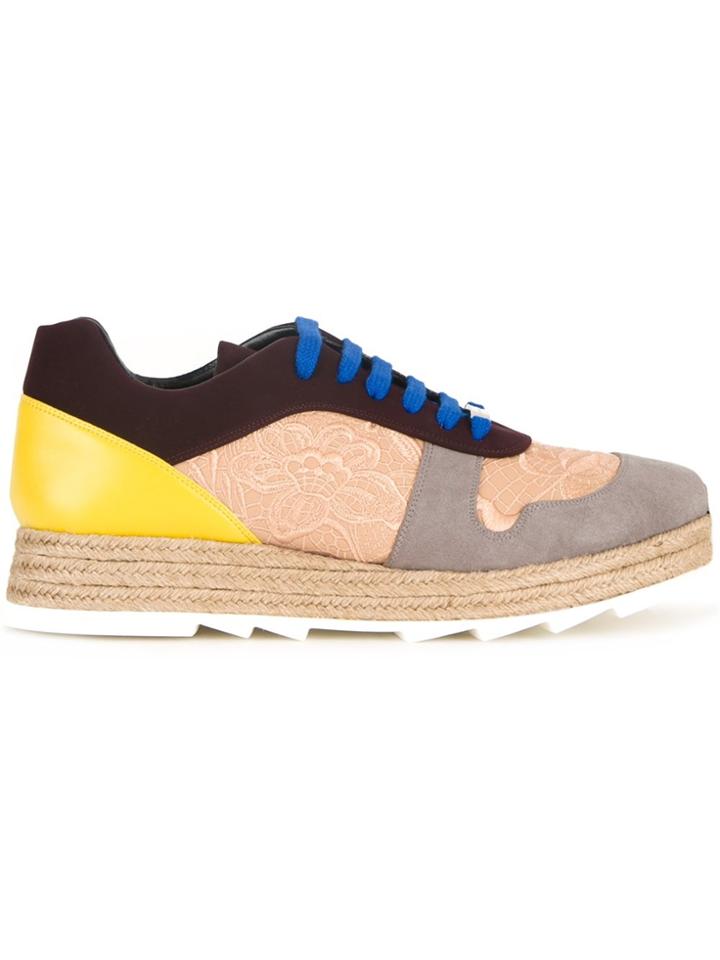 Stella Mccartney Paneled Lace-up Sneakers - Multicolour