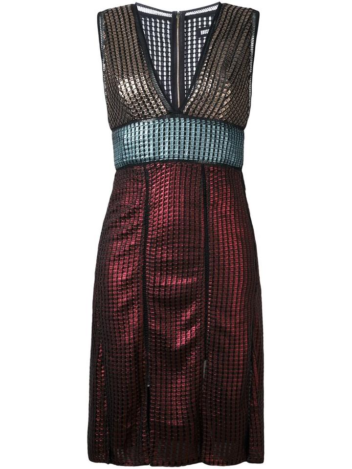 House Of Holland 'chainmail' Paneled Dress