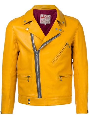 Addict Clothes Japan Vintage Style Biker Jacket - Yellow & Orange
