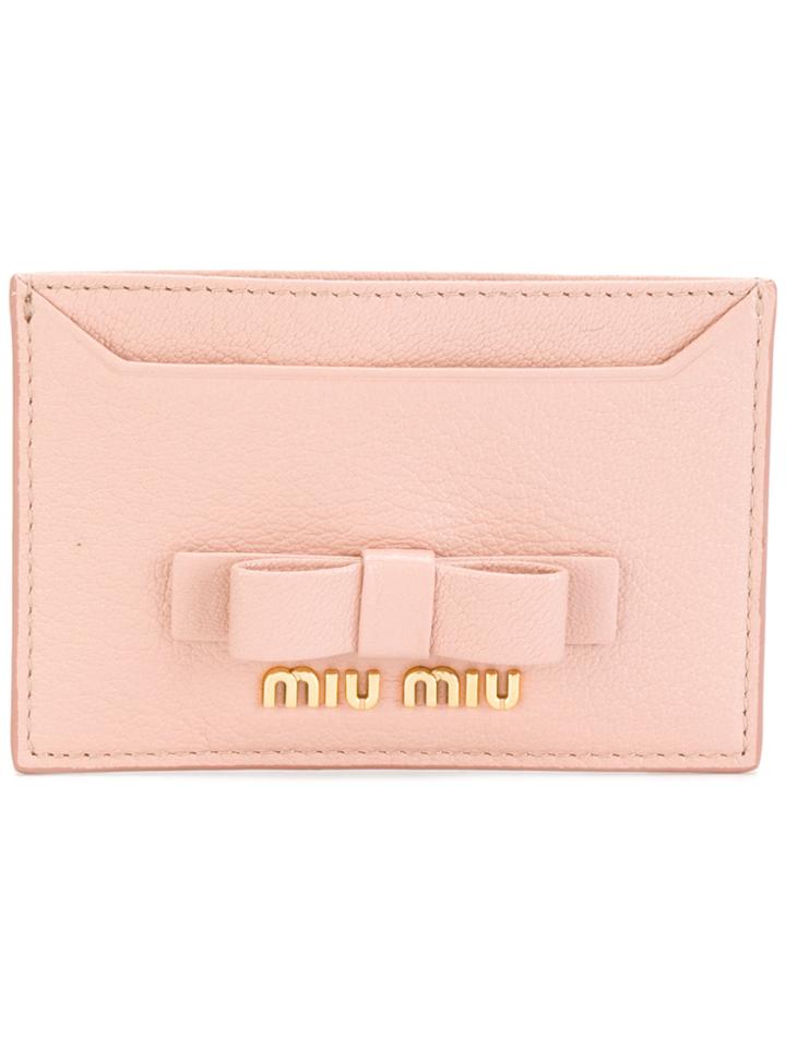Miu Miu Card Holder With Bow - Pink & Purple
