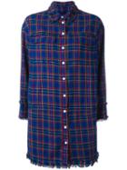 Steve J & Yoni P Plaid Loose-fit Shirt, Women's, Size: Medium, Blue, Cotton