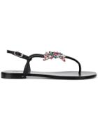 Giuseppe Zanotti Design Embellished Butterfly Sandals - Black