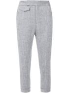 Fad Three Cropped Trousers, Women's, Size: M, Grey, Silk/linen/flax/nylon/rayon