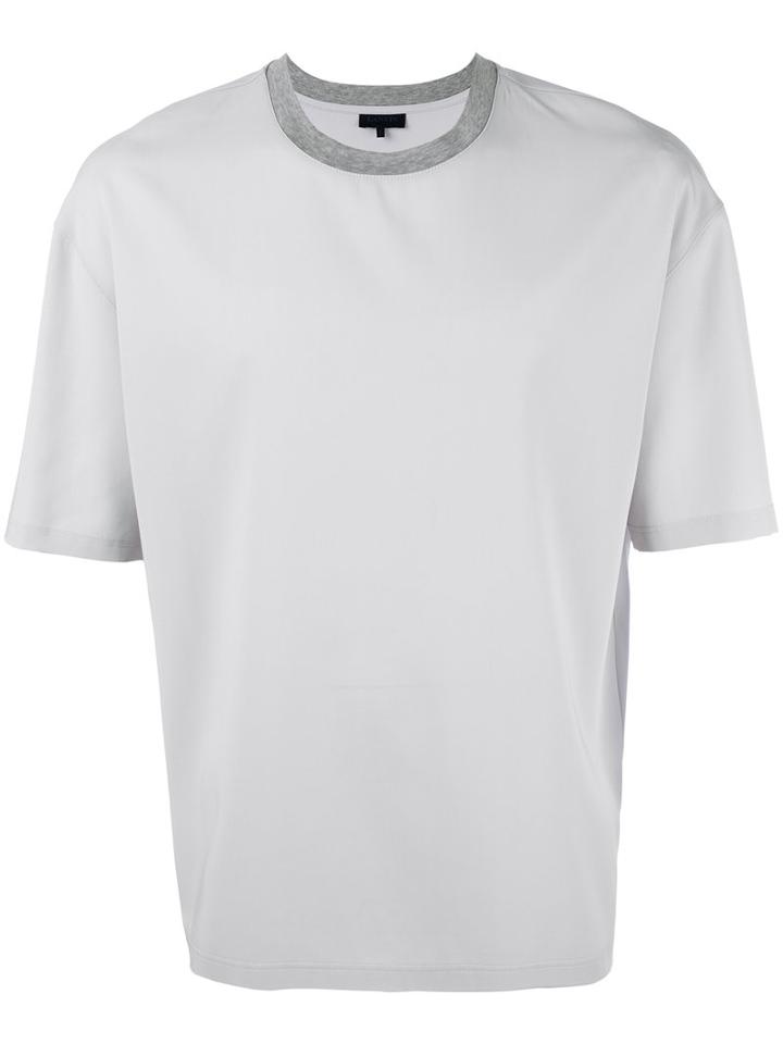 Lanvin Technical Gabardine T-shirt, Men's, Size: Xs, Grey, Virgin Wool/cotton