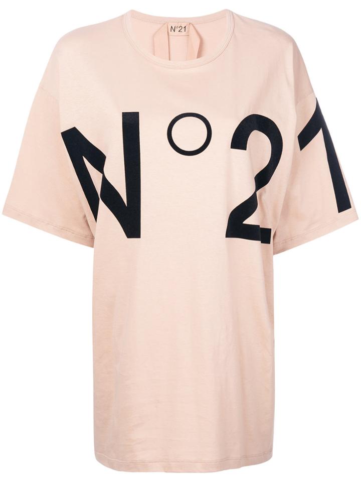 No21 Logo Print T-shirt - Pink & Purple