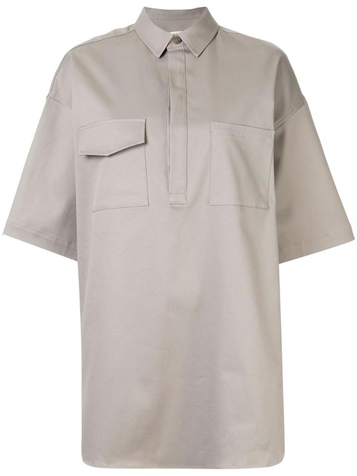 G.v.g.v. Oversized Twill Blouse - Grey