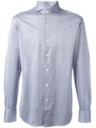 Canali Striped Shirt, Size: Xl, Blue, Cotton