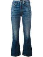 Rag & Bone Cropped Kick Flare Jeans, Women's, Size: 27, Blue, Cotton