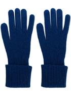 N.peal Ribbed Knit Gloves - Blue