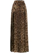 Dolce & Gabbana Full Leopard Print Skirt - Brown
