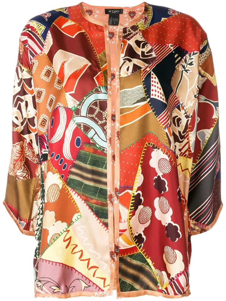 Etro Printed Poncho - Red