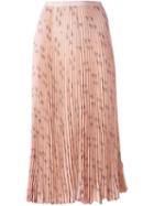 Valentino Triangle Print Pleated Skirt, Women's, Size: 42, Pink/purple, Silk