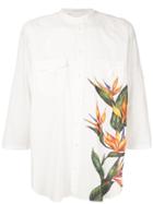 Dolce & Gabbana Mandarin Collar Shirt With Bird Of Paradise Print -