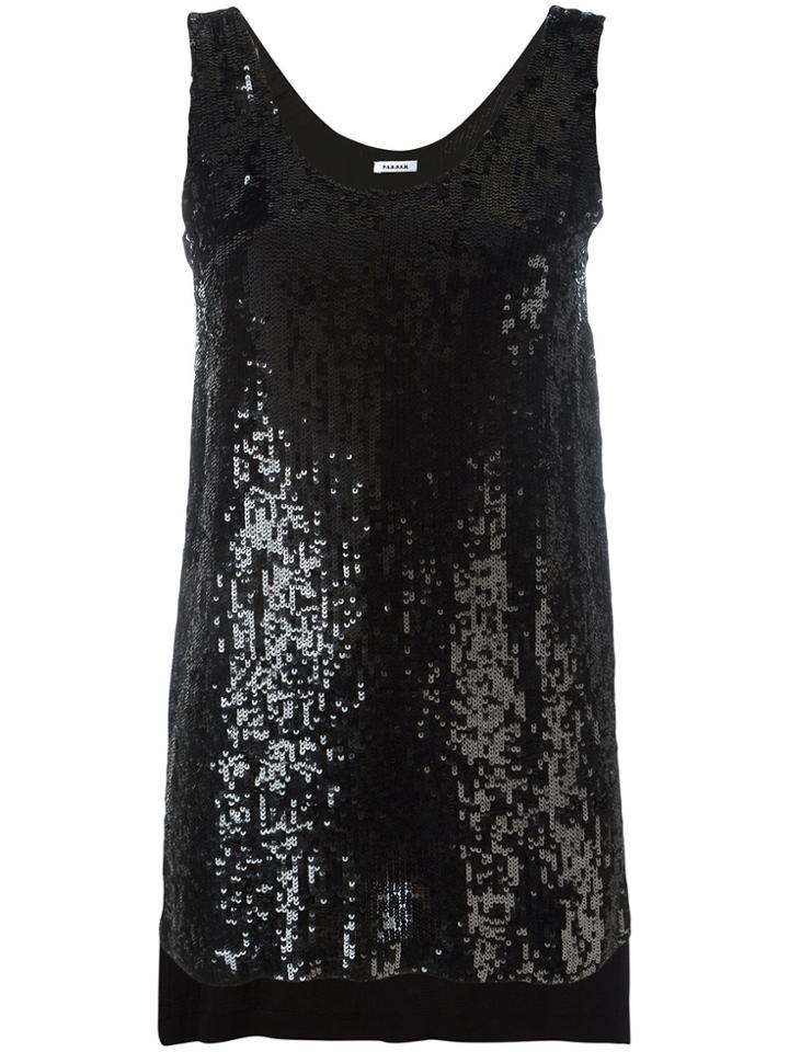 P.a.r.o.s.h. Sequin Tank Top - Black