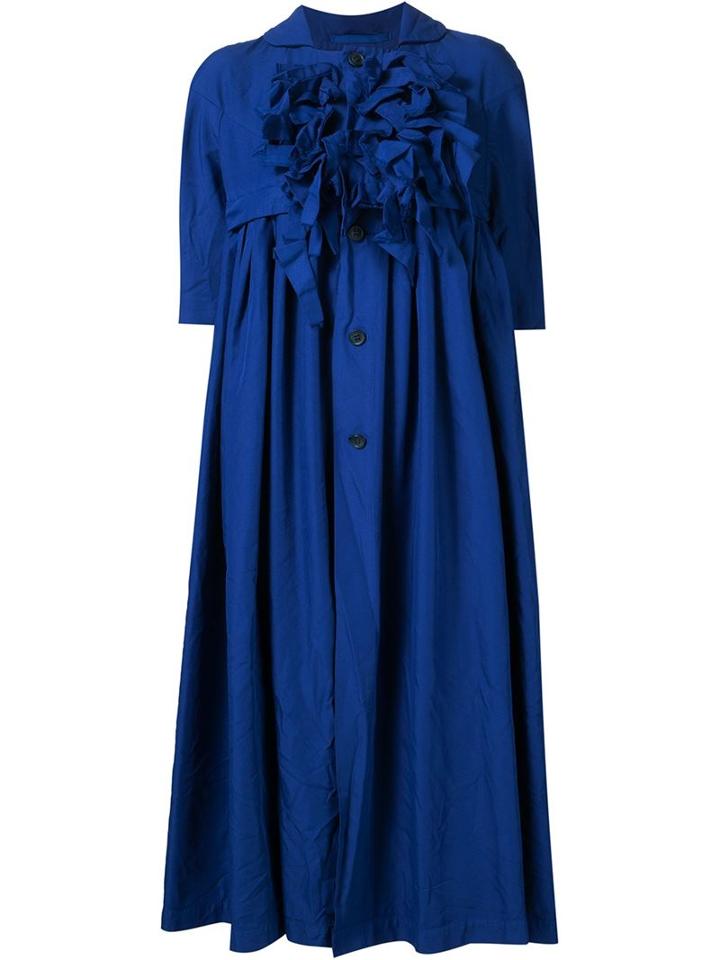 Comme Des Garçons Ruffle Detail Dress, Women's, Size: Small, Blue, Acetate/polyester