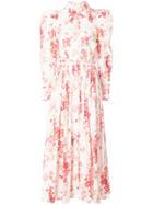 Jill Stuart Puff Shoulder Floral Dress - Pink & Purple