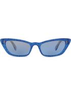 Miu Miu Eyewear Glittered Sunglasses - Blue