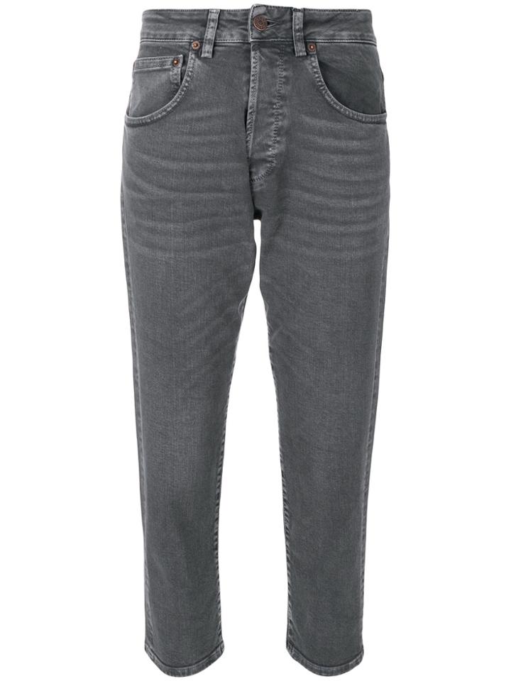 6397 Cropped Fitted Jeans - Grey