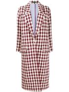 Jejia Tartan Check Cocoon Coat - Red