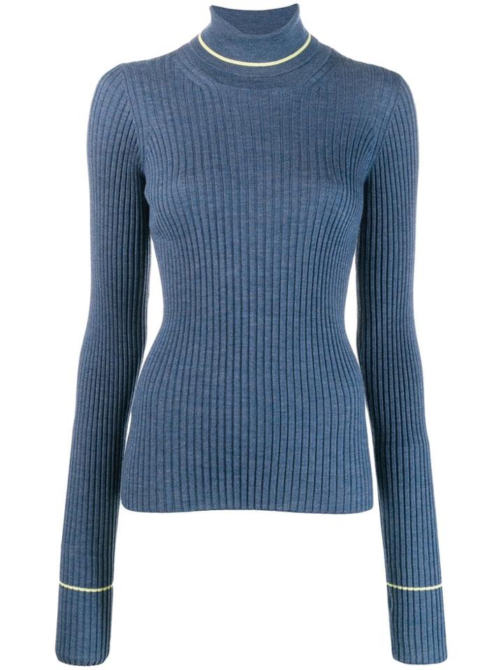 Maison Margiela Ribbed Knit Top - Blue
