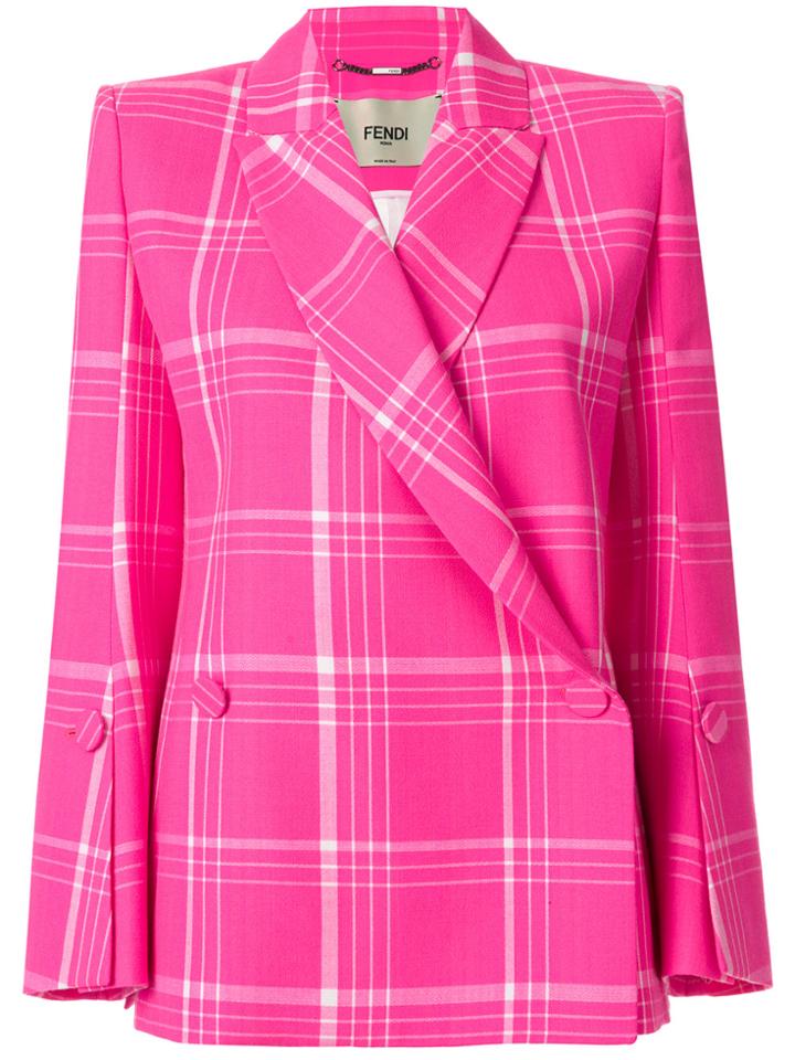 Fendi Pop Tartan Blazer - Pink & Purple