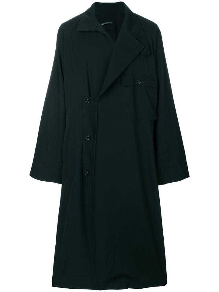 Yohji Yamamoto Stand Dolman Coat - Black
