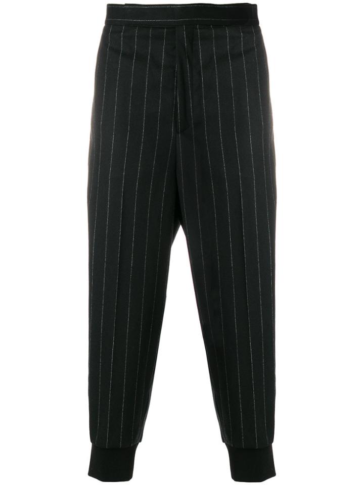 Neil Barrett Pinstripe Cropped Trousers - Black