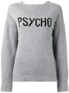 Olympia Le-tan Slogan Cashmere Sweater - Grey
