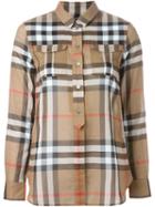 Burberry Brit Checked Shirt, Women's, Size: Medium, Brown, Cotton