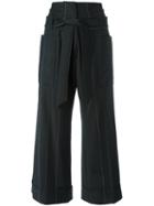 Brunello Cucinelli Wide Leg Cropped Pants, Women's, Size: 40, Black, Wool/polyamide/spandex/elastane/acetate