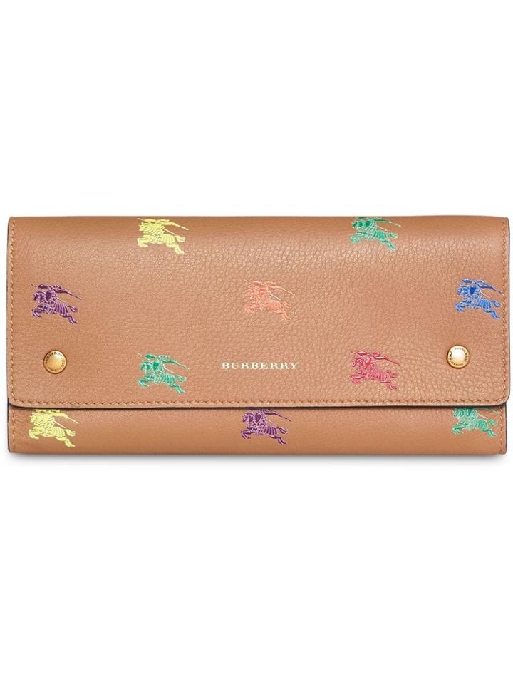 Burberry Ekd Leather Continental Wallet - Neutrals