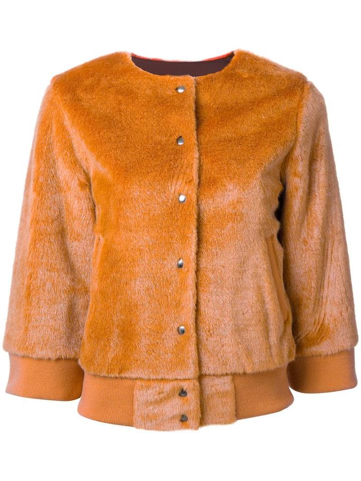 En Route Textured Cropped Jacket, Women's, Size: 2, Yellow/orange, Acrylic