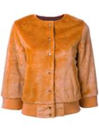 En Route Textured Cropped Jacket, Women's, Size: 2, Yellow/orange, Acrylic