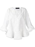 Rossella Jardini - Frayed Blouse - Women - Cotton/linen/flax - 46, White, Cotton/linen/flax