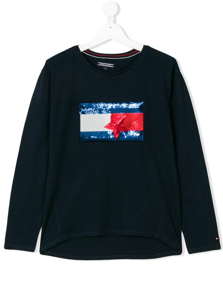 Tommy Hilfiger Junior Embellished Sequin Jumper - Blue