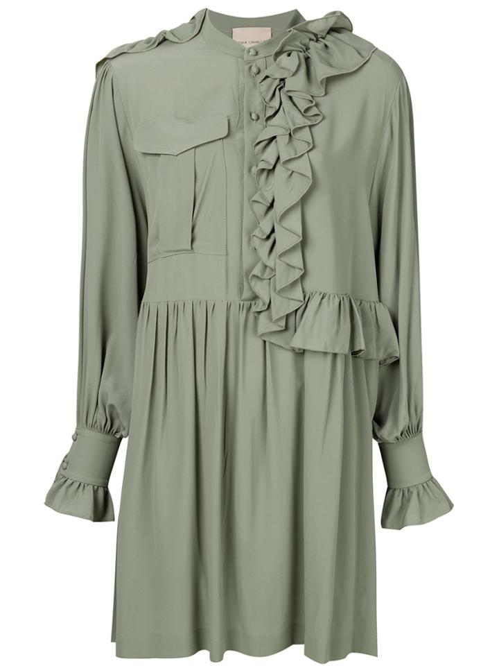 Erika Cavallini Ruffled Shirt Dress - Green