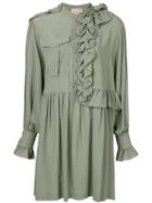 Erika Cavallini Ruffled Shirt Dress - Green