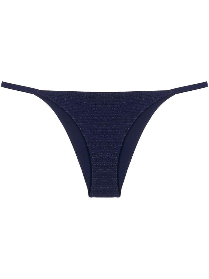 Fisico Tanga Lurex Bikini Bottoms - Blue