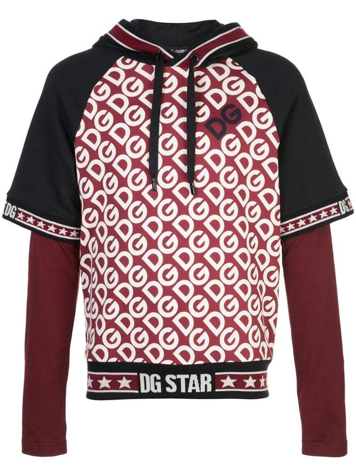 Dolce & Gabbana Printed Short-sleeve Hoodie - Black