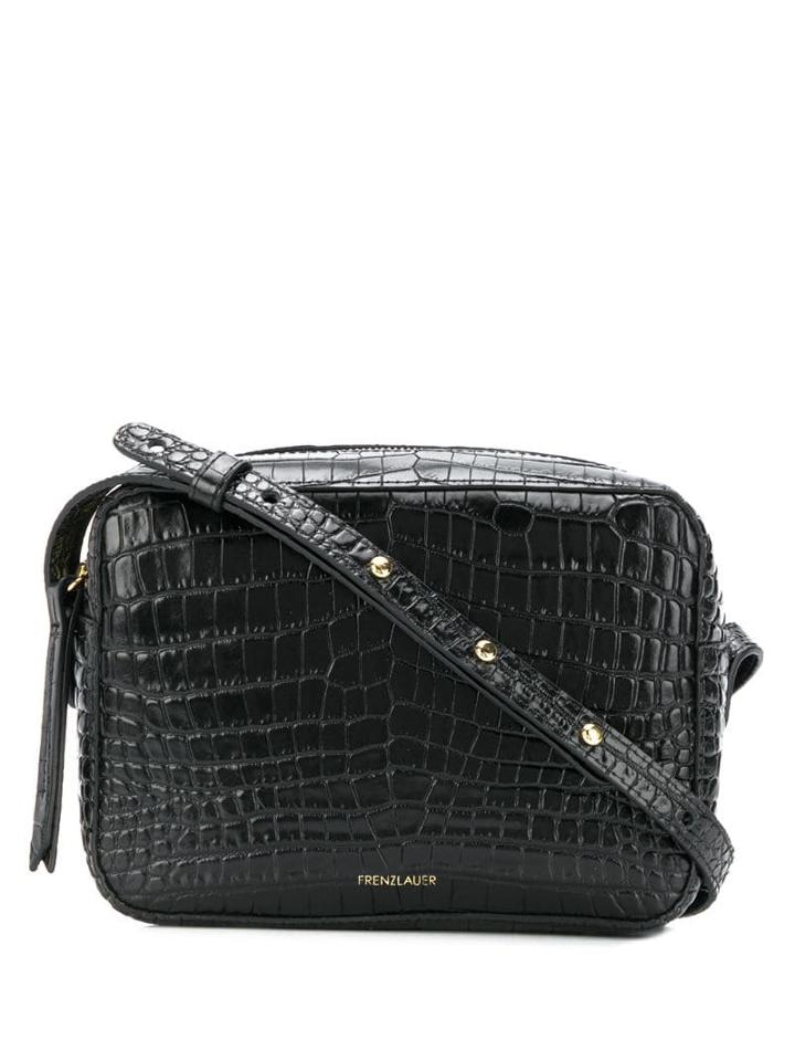 Frenzlauer Flyer Crocodile Effect Crossbody Bag - Black