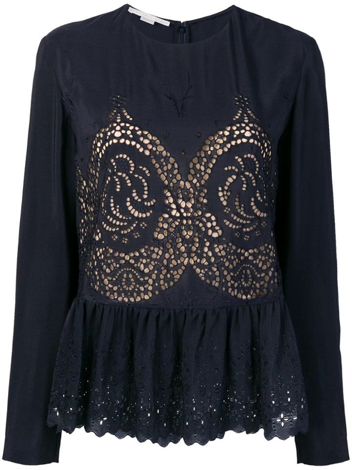 Stella Mccartney Eyelet Peplum Blouse - Blue