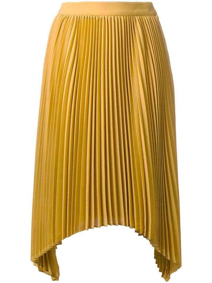 Le Ciel Bleu Pleated Skirt, Women's, Size: 34, Yellow/orange, Polyester