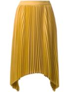 Le Ciel Bleu Pleated Skirt, Women's, Size: 34, Yellow/orange, Polyester