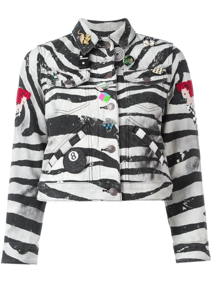 Marc Jacobs Zebra Print Shrunken Jacket - Black