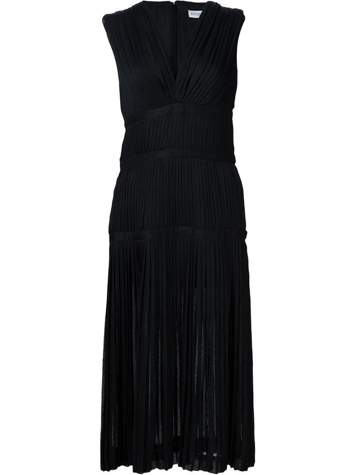 Altuzarra Pleated V-neck Dress