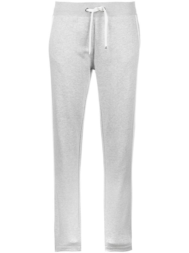 Moncler - Contrast Trim Track Pants - Women - Cotton - M, Grey, Cotton